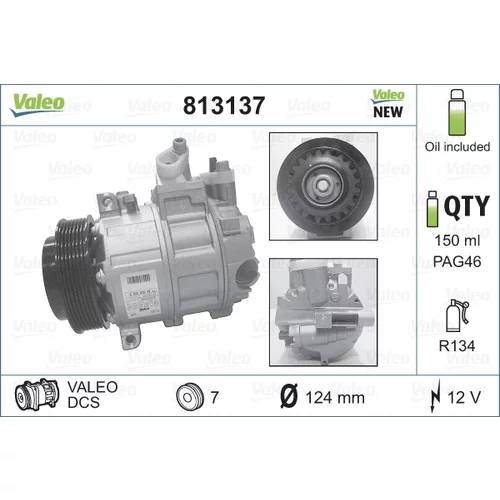 Kompresor klimatizácie 813137 /VALEO/ - obr. 1