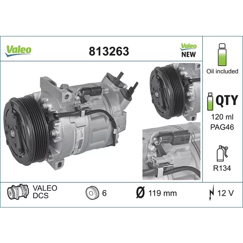 Kompresor klimatizácie 813263 /VALEO/