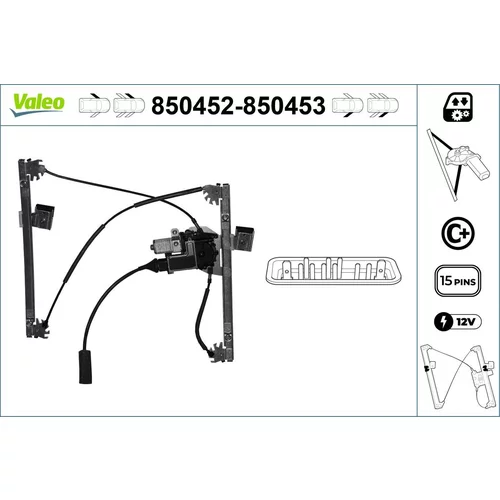 Mechanizmus zdvíhania okna VALEO 850452