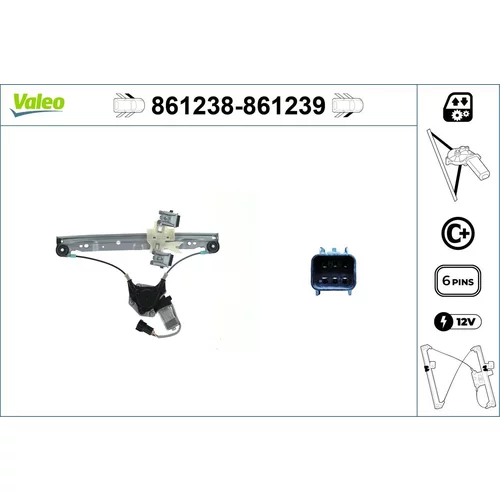 Mechanizmus zdvíhania okna VALEO 861238