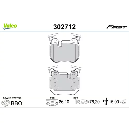 Sada brzdových platničiek kotúčovej brzdy VALEO 302712