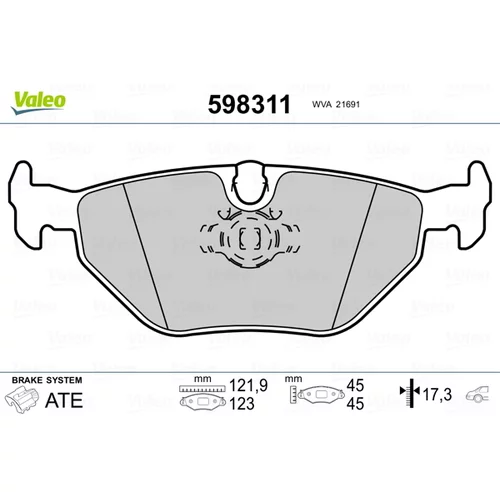 Sada brzdových platničiek kotúčovej brzdy 598311 /VALEO/