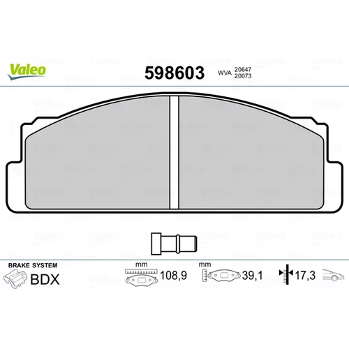 Sada brzdových platničiek kotúčovej brzdy 598603 /VALEO/