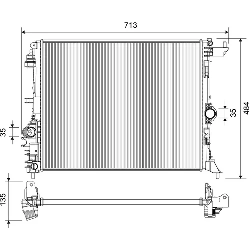 Chladič motora 701480 /VALEO/