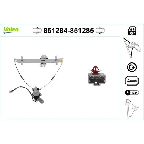 Mechanizmus zdvíhania okna 851284 /VALEO/