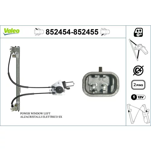 Mechanizmus zdvíhania okna VALEO 852454