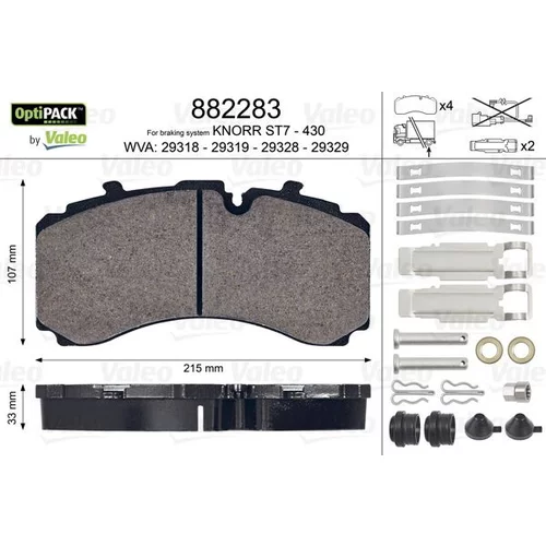 Sada brzdových platničiek kotúčovej brzdy 882283 /VALEO/ - obr. 1