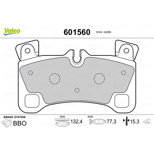 Sada brzdových platničiek kotúčovej brzdy VALEO 601560