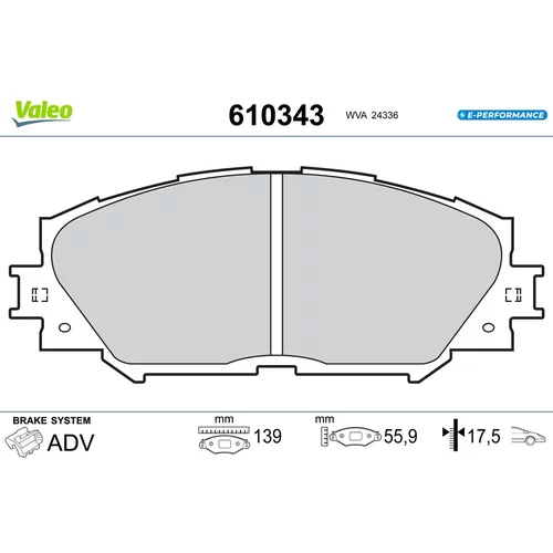 Sada brzdových platničiek kotúčovej brzdy VALEO 610343