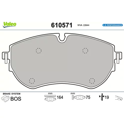 Sada brzdových platničiek kotúčovej brzdy VALEO 610571