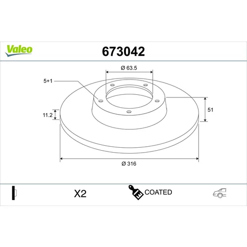 Brzdový kotúč VALEO 673042
