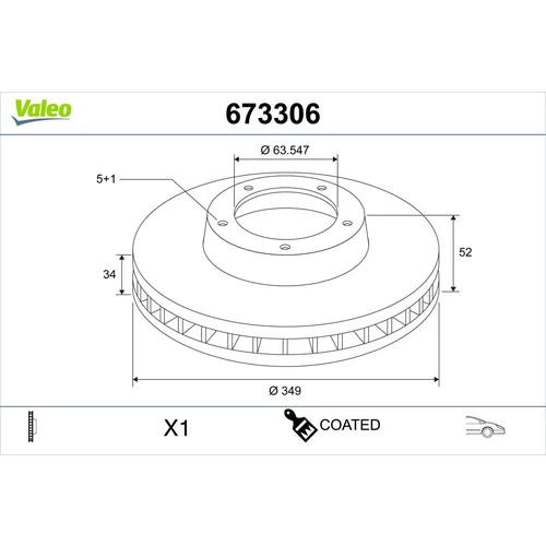 Brzdový kotúč VALEO 673306