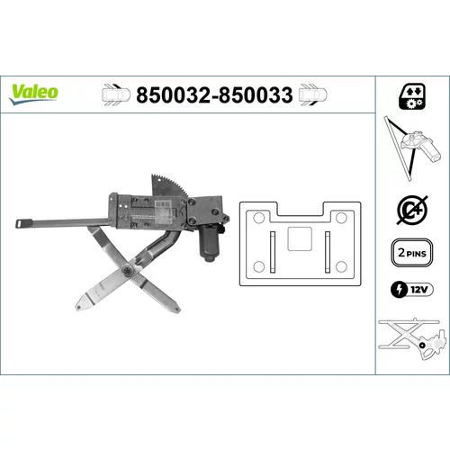 Mechanizmus zdvíhania okna VALEO 850032