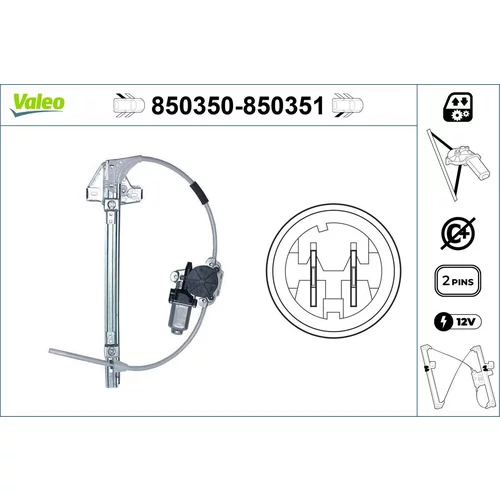 Mechanizmus zdvíhania okna VALEO 850350