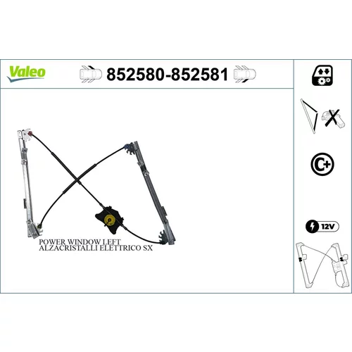 Mechanizmus zdvíhania okna VALEO 852580
