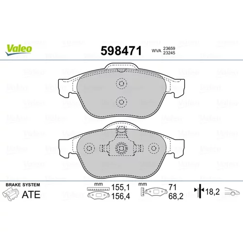 Sada brzdových platničiek kotúčovej brzdy 598471 /VALEO/