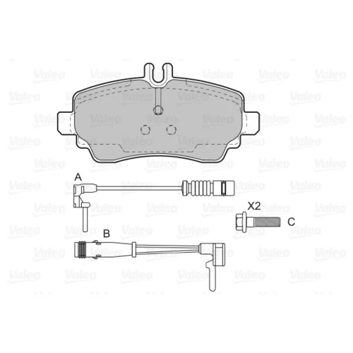 Sada brzdových platničiek kotúčovej brzdy 598549 /VALEO/ - obr. 1