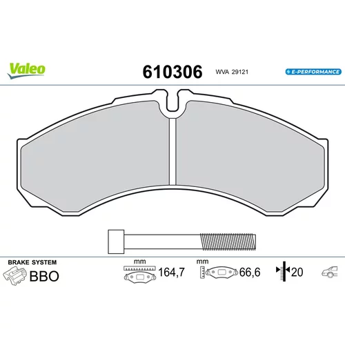 Sada brzdových platničiek kotúčovej brzdy 610306 /VALEO/