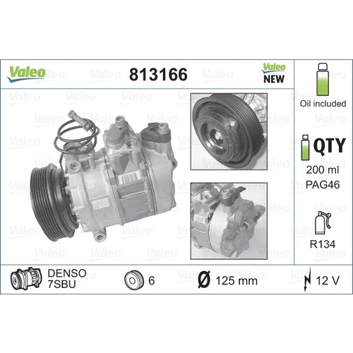 Kompresor klimatizácie 813166 /VALEO/ - obr. 1