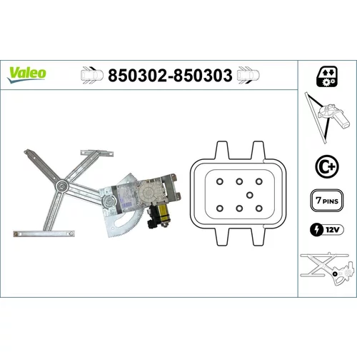 Mechanizmus zdvíhania okna VALEO 850302