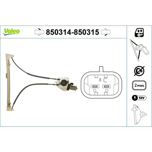Mechanizmus zdvíhania okna VALEO 850314