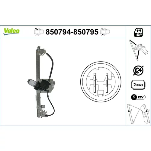 Mechanizmus zdvíhania okna VALEO 850794