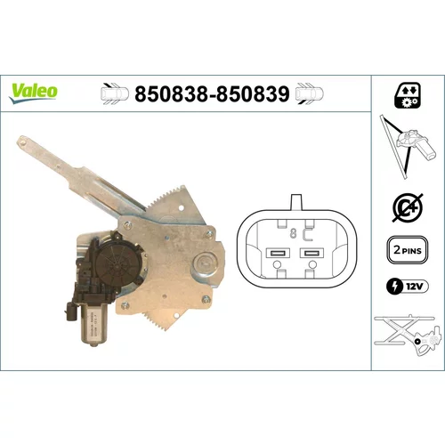 Mechanizmus zdvíhania okna VALEO 850838