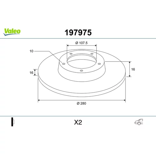 Brzdový kotúč VALEO 197975