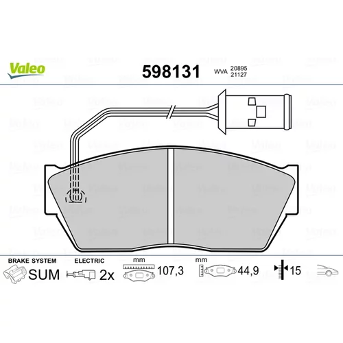 Sada brzdových platničiek kotúčovej brzdy 598131 /VALEO/