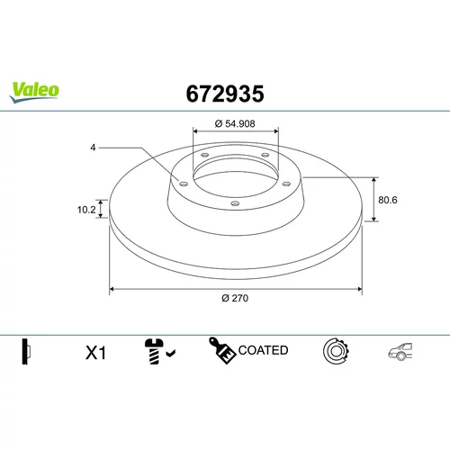 Brzdový kotúč 672935 /VALEO/