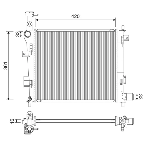 Chladič motora 701223 /VALEO/
