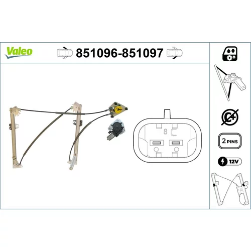 Mechanizmus zdvíhania okna VALEO 851096