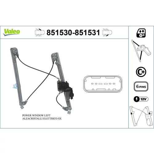 Mechanizmus zdvíhania okna VALEO 851530