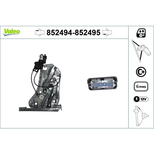 Mechanizmus zdvíhania okna VALEO 852494