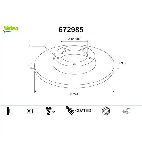 Brzdový kotúč 672985 /VALEO/