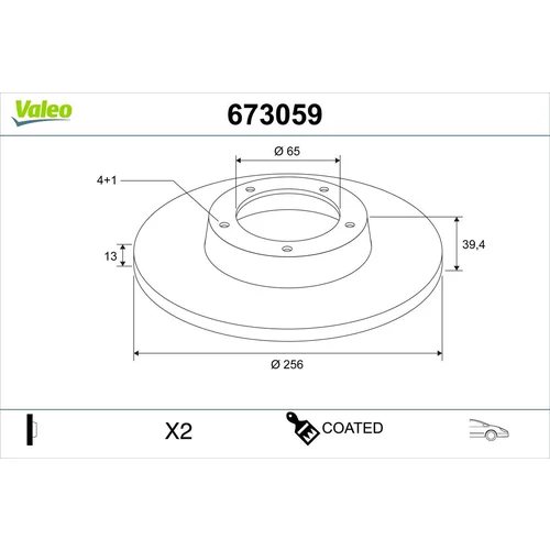 Brzdový kotúč VALEO 673059