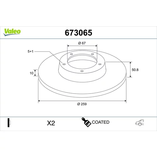 Brzdový kotúč VALEO 673065