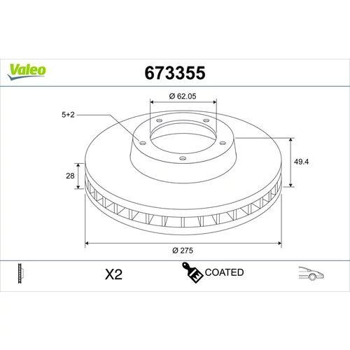 Brzdový kotúč 673355 /VALEO/