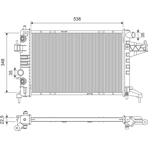 Chladič motora VALEO 701414
