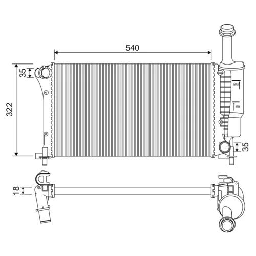 Chladič motora VALEO 735175