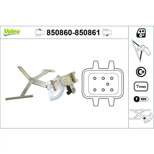 Mechanizmus zdvíhania okna VALEO 850860