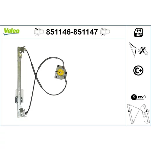 Mechanizmus zdvíhania okna VALEO 851146