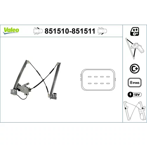Mechanizmus zdvíhania okna VALEO 851510