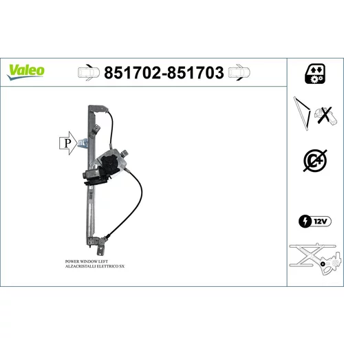 Mechanizmus zdvíhania okna VALEO 851702