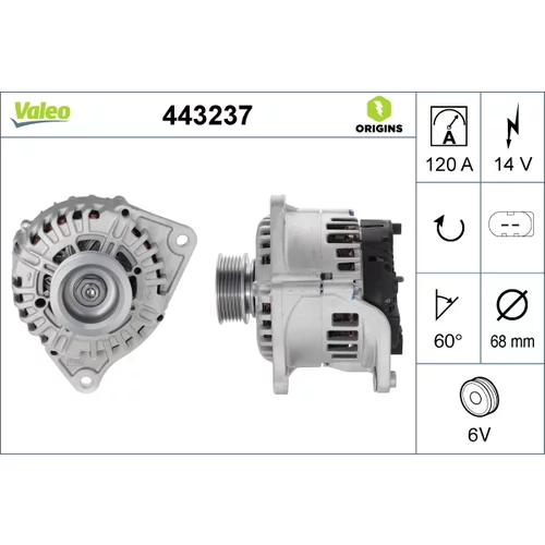 Alternátor VALEO 443237