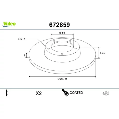 Brzdový kotúč VALEO 672859