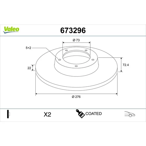 Brzdový kotúč VALEO 673296