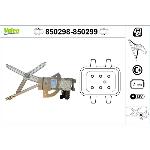 Mechanizmus zdvíhania okna VALEO 850298
