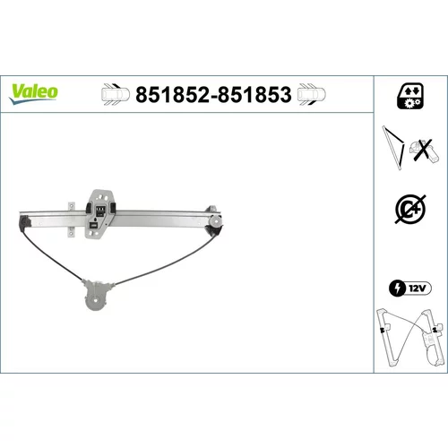 Mechanizmus zdvíhania okna 851852 /VALEO/