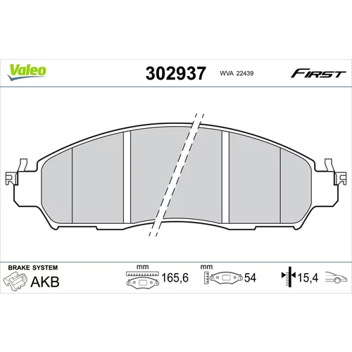 Sada brzdových platničiek kotúčovej brzdy VALEO 302937